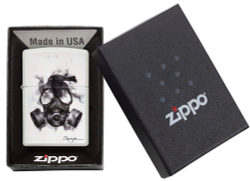 Зажигалка Zippo Spazuk с покрытием White Matte, латунь/сталь, белая, 38x13x57 мм
