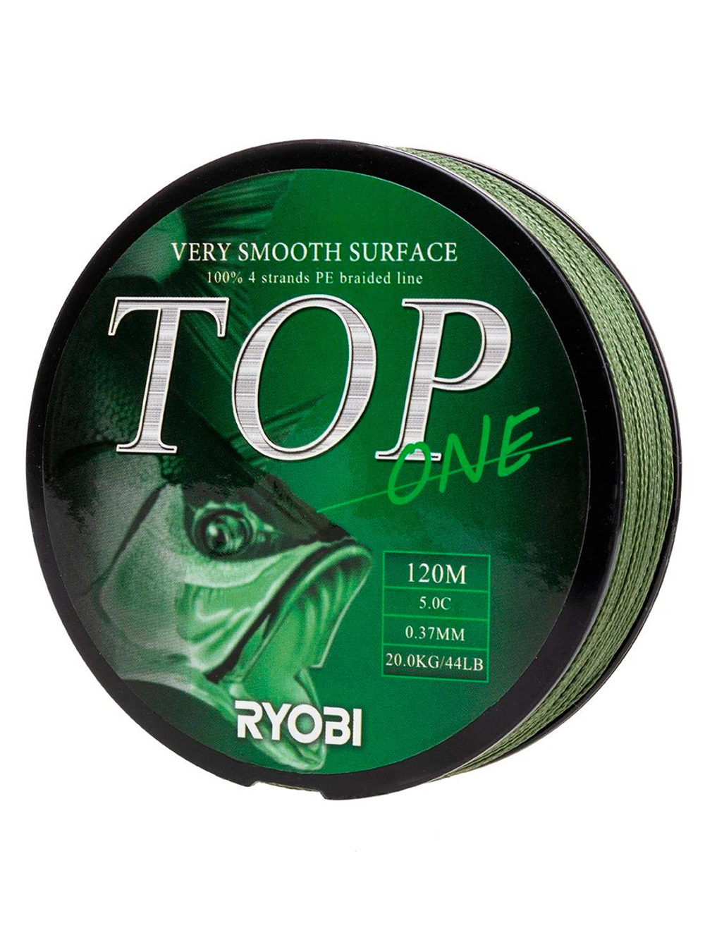 Шнур плетеный для рыбалки Ryobi TOP PE4X-120M Dark green 0.6/d-0.128mm