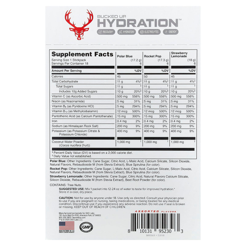 Bucked Up, Hydration™, ассорти из 18 пакетиков, 315 г (11,1 унции)