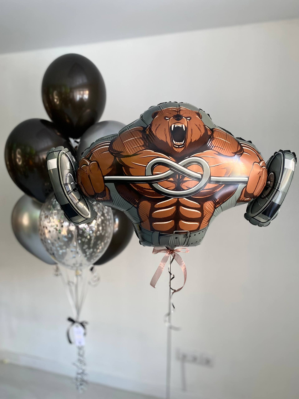 Воздушные шары медведь силач/качек №4103