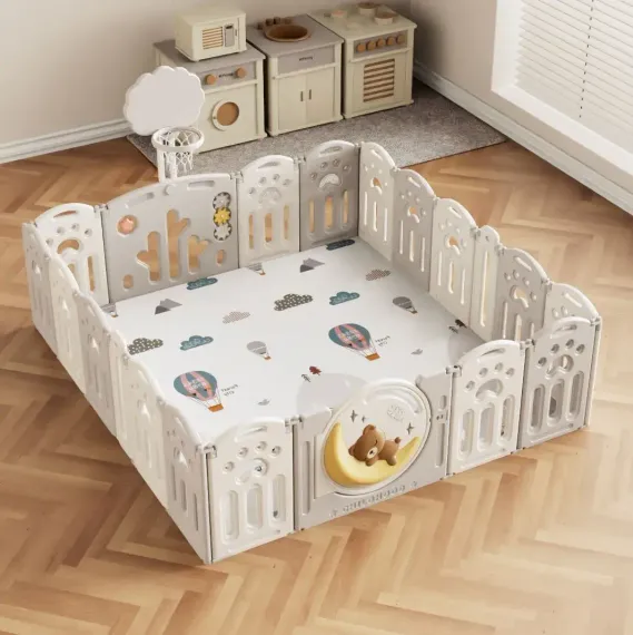 Манеж UNIX Kids DeLuxe grey