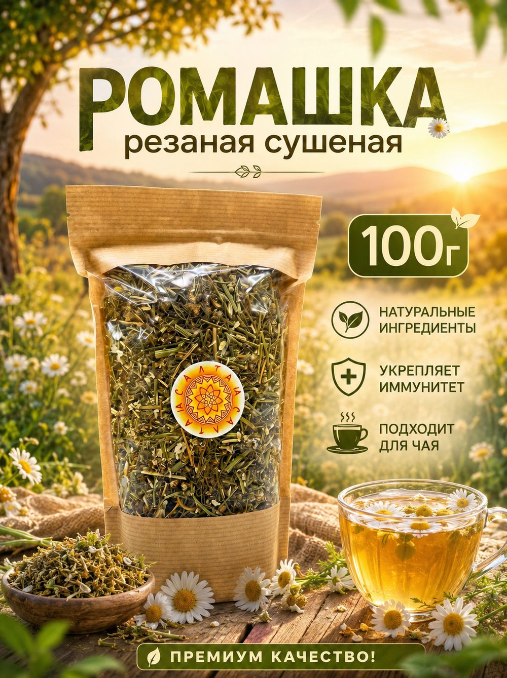 Ромашка, 100 г. трава сушеная