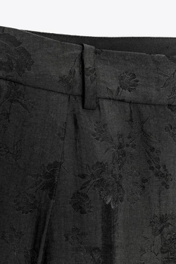 ZARA ЖАККАРДОВЫЕ БРЮКИ С ЦВЕТОЧНЫМ РИСУНКОМ — ZW COLLECTION, ЧЕРНЫЙ