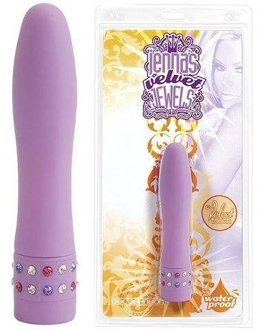 Сиреневый мини-вибратор с кристаллами VELVET JEWEL