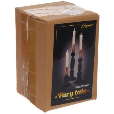 Подсвечник «FARY TALE» 9*16 см, Черный/золото