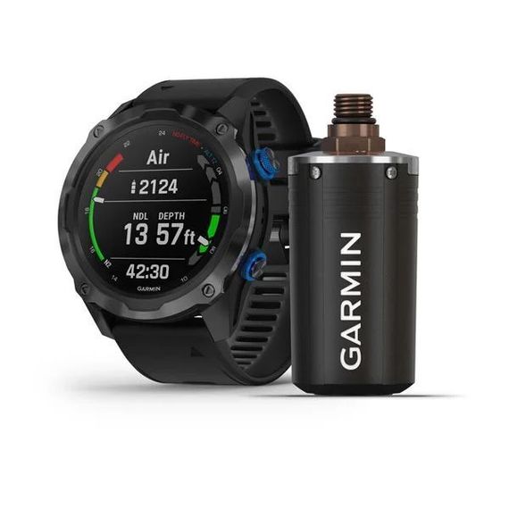 Комплект умные часы - дайвинг компьютер Garmin Descent MK2i DLC-покрытием и черным ремешком + датчик Descent T1