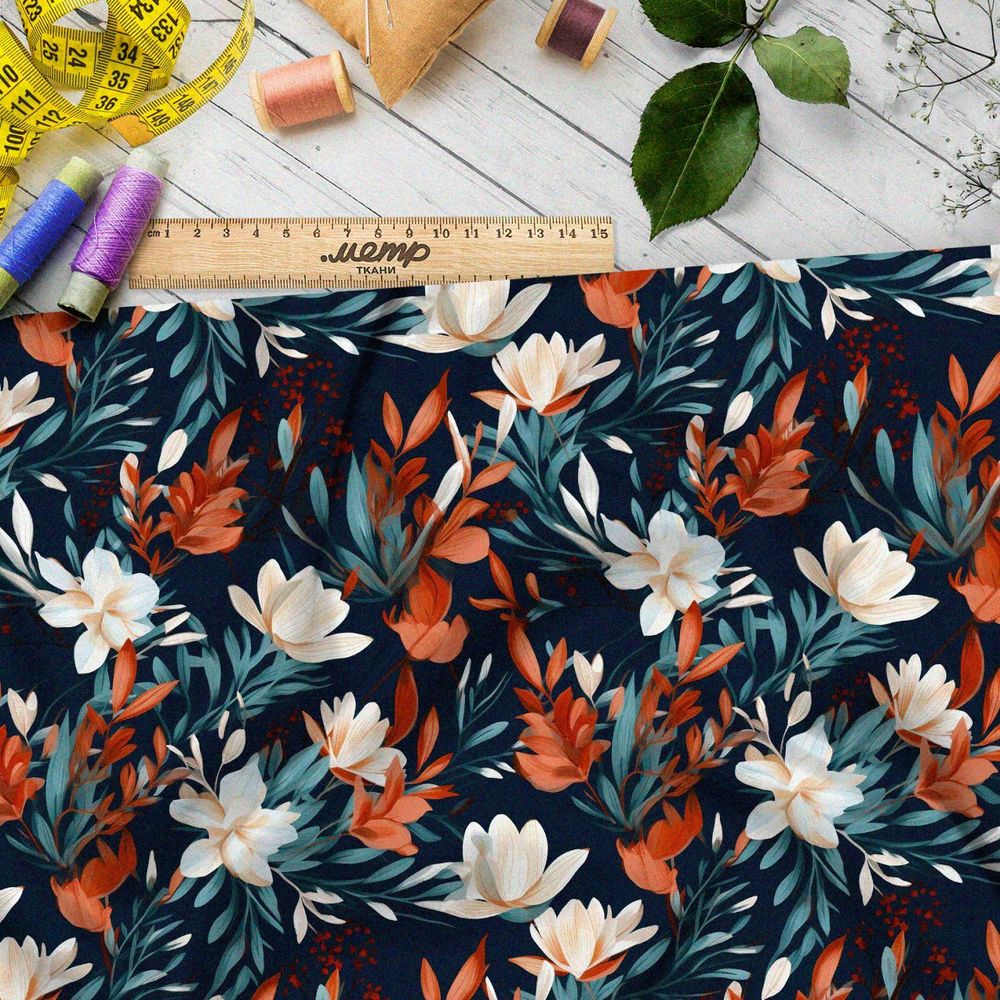 Ткань премиум Оксфорд 600D ночной цветник