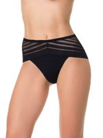 Высокие трусики с полосками разной ширины (Размер: L) (Цвет: черный)