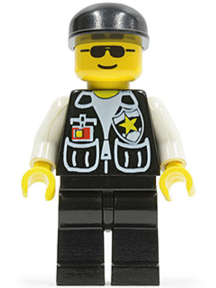 Минифигурка LEGO soc045 Полицейский Шериф в кепке и очках