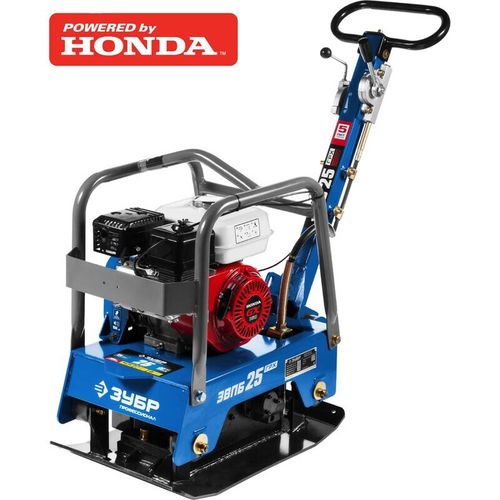 Виброплита реверсивная Зубр ЗВПБ-25 ГРХ бензиновая - [124 кг / 25 кН / Honda GX160]