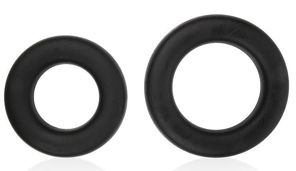 Набор из двух черных эрекционных колец Sex Expert (Цвет: черный)
