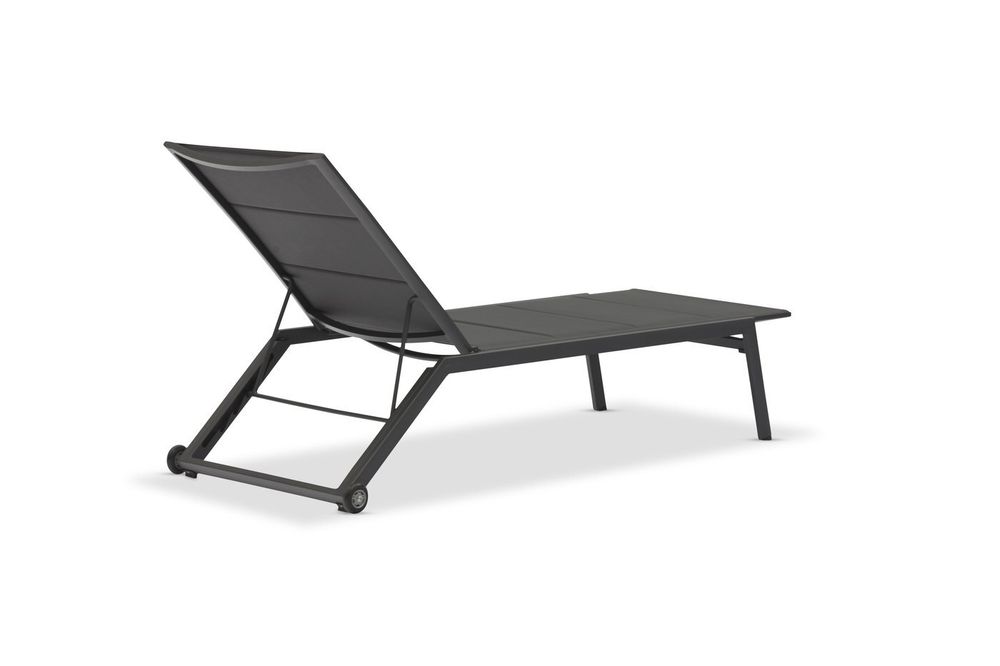 Visby, лежак антрацит, алюминий/текстилен