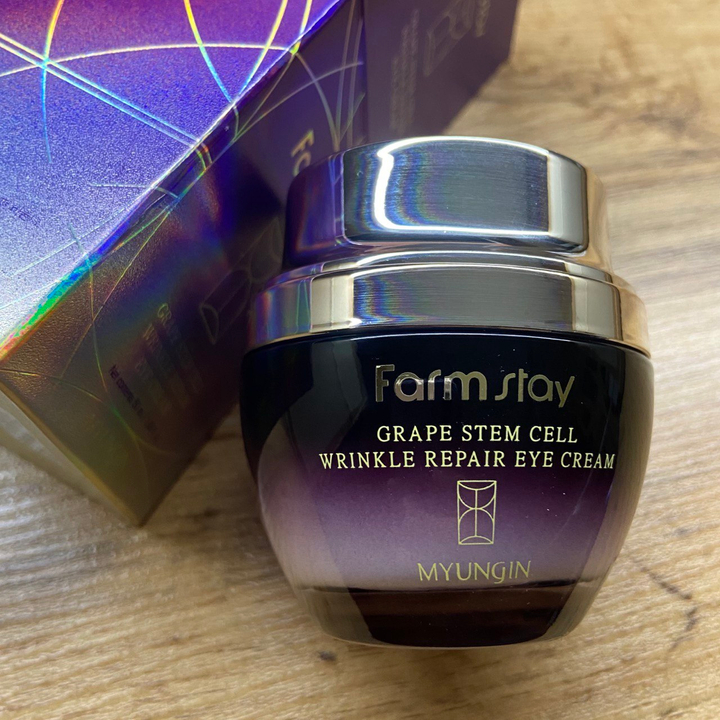 Крем для век FarmStay Grape Stem Cell с фито-стволовыми клетками винограда Wrinkle Repair Eye Cream 50 мл