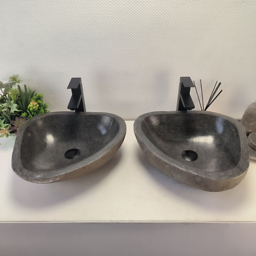 Раковина из речного камня ПАРА! RS-63698 45*41*15 2шт 0126