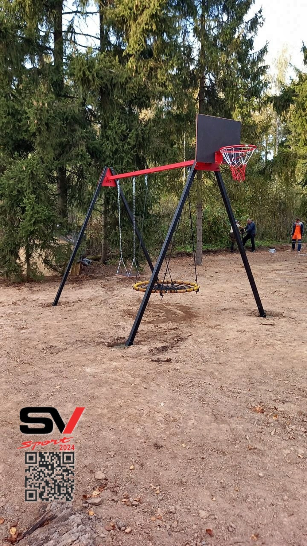 Монтаж уличных качелей Sv Sport