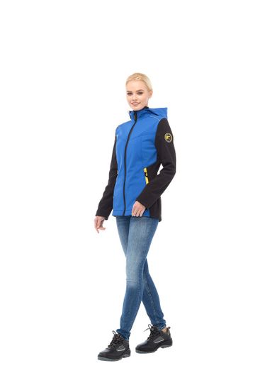 Куртка женская "Тайм" (черный/василек)