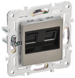 SKANDY Розетка компьютерная двойная RJ45 кат.6 SK-K04N металл никель IEK