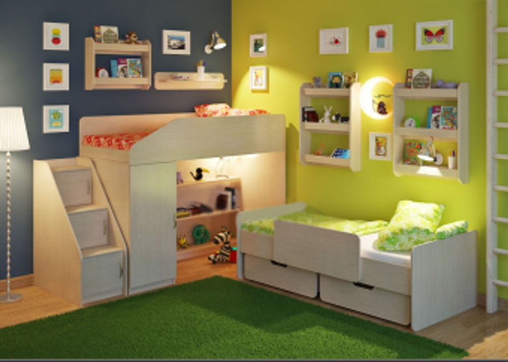 Детская стенка КарИВи Легенда 13  Дуб Молочный  Дуб Молочный