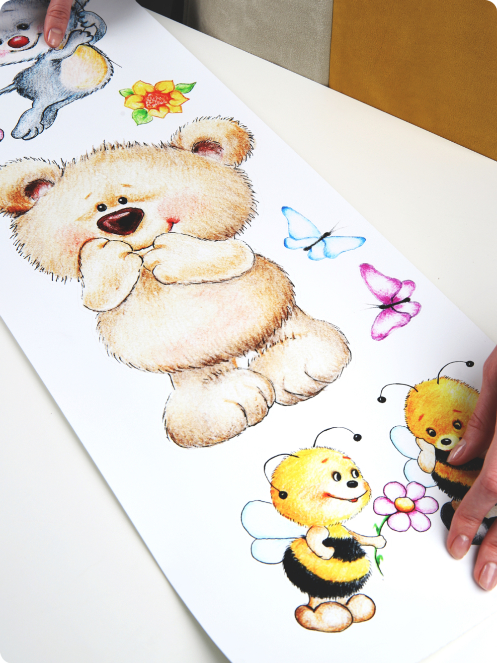 Интерьерные виниловые наклейки большие воздушные шары на стены в детскую, дома, облака, пейзаж