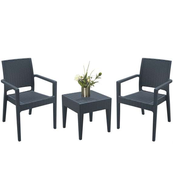 Комплект пластиковой мебели Miami Ibiza, антрацит