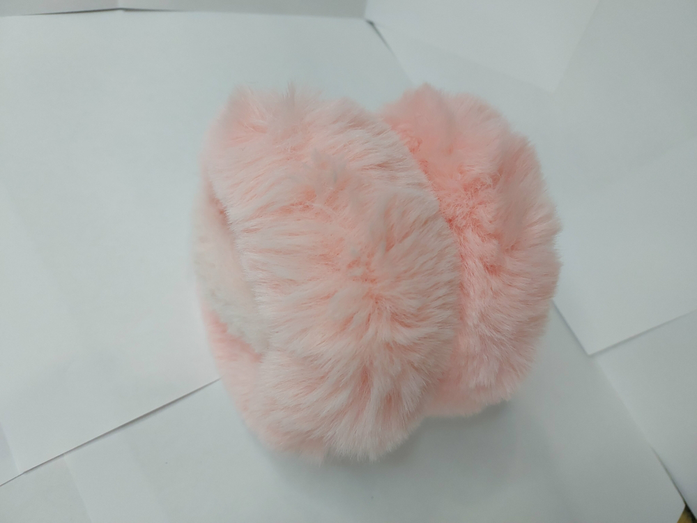 Наушники для занятия спортом. Меховые теплые уютные пастельно-розовые наушники, демисезон/зима, мультиколор