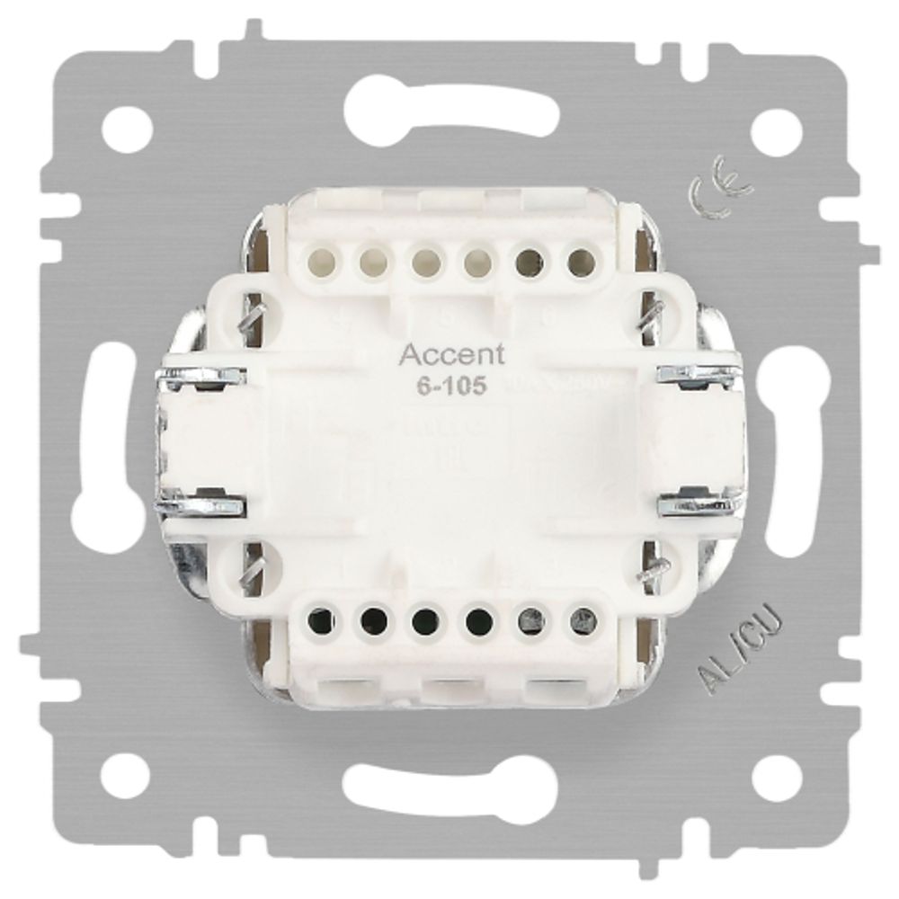 Выключатель Intro Accent 6-105-08 двойной с подсветкой, 10А-250В, IP20, СУ, AL/CU, бронза | Intro