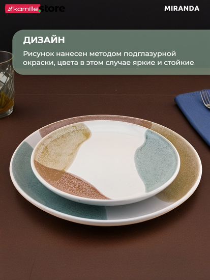 Тарелка десертная 20 см. керамическая, Miranda