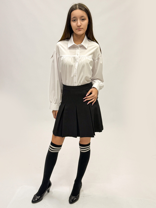 Блузка школьная белая бамбук для девочки 12-18 лет