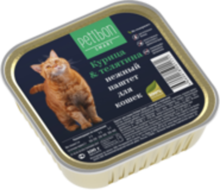 Корм консервированный для кошек Petibon Smart "Паштет с курицей и телятиной", 100 г