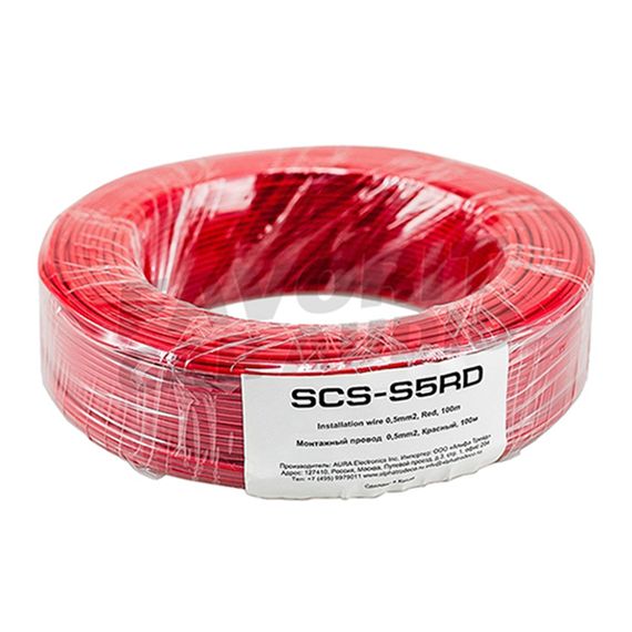 Монтажный кабель AURA SCS-S5RD красный 0.5 (100)
