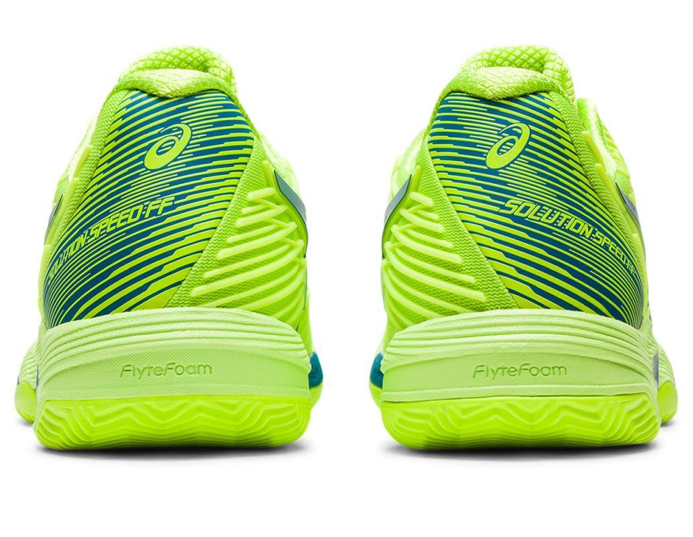 Женские Кроссовки теннисные Asics Solution Speed FF 2 Clay - hazard green/reborn blue
