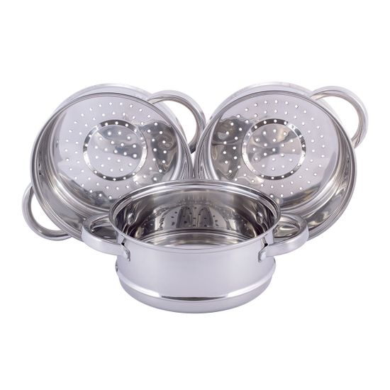 Пароварка 3-х уровневая d18 см. из нержавеющей стали Kamille KM-5836