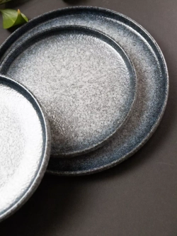 Набор 2 шт тарелок с бортиком, 23,5 см, Синий песок