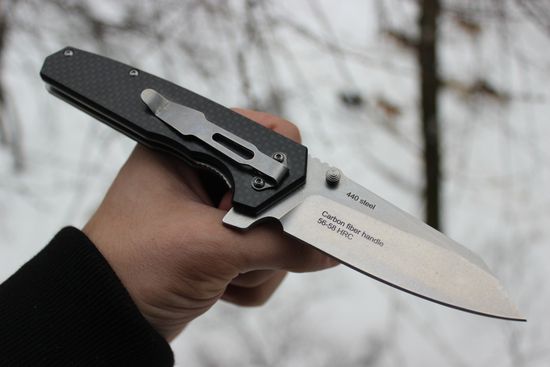 Складной нож VIKING NORDWAY K268 RISK c клинком из стали 440C, рукоять карбон