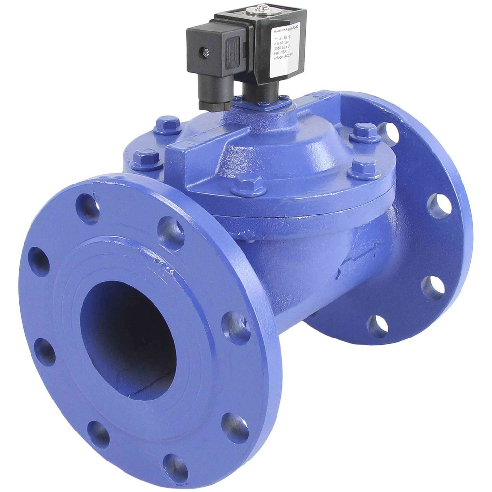 Two way normally closed indirect acting electric solenoid valve Elephant VSF-602N-PU-NC NBR 24В, body material - cast iron, seal - NBR