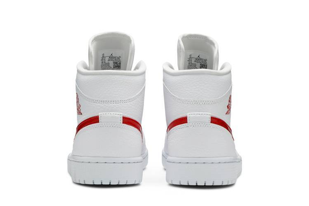 Кроссовки Jordan Air Jordan 1 Mid White University Red (Женская размерная сетка)