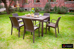 Стол B:rattan Houston 1500*900мм, коричневый