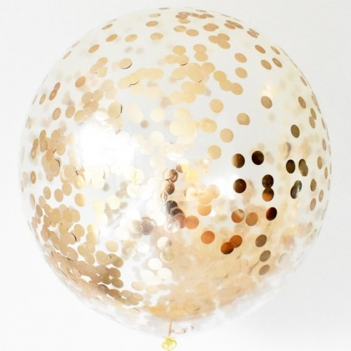 Шар гигант с золотым конфети