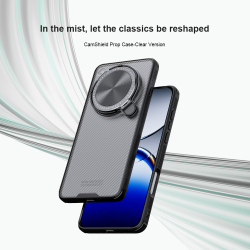 Чехол тонированный (Transparent Black) от Nillkin с металлической крышкой для камеры на OPPO Find X8 Ultra, серия CamShield Prop