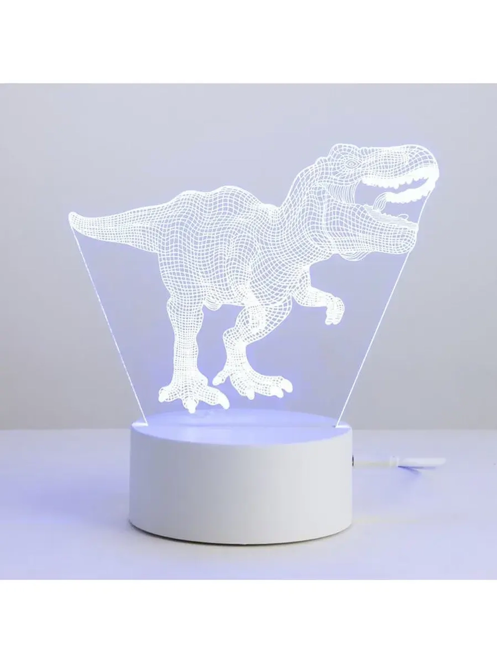 Светильник сенсорный «Тираннозавр» LED 7 USB/от батареек бел