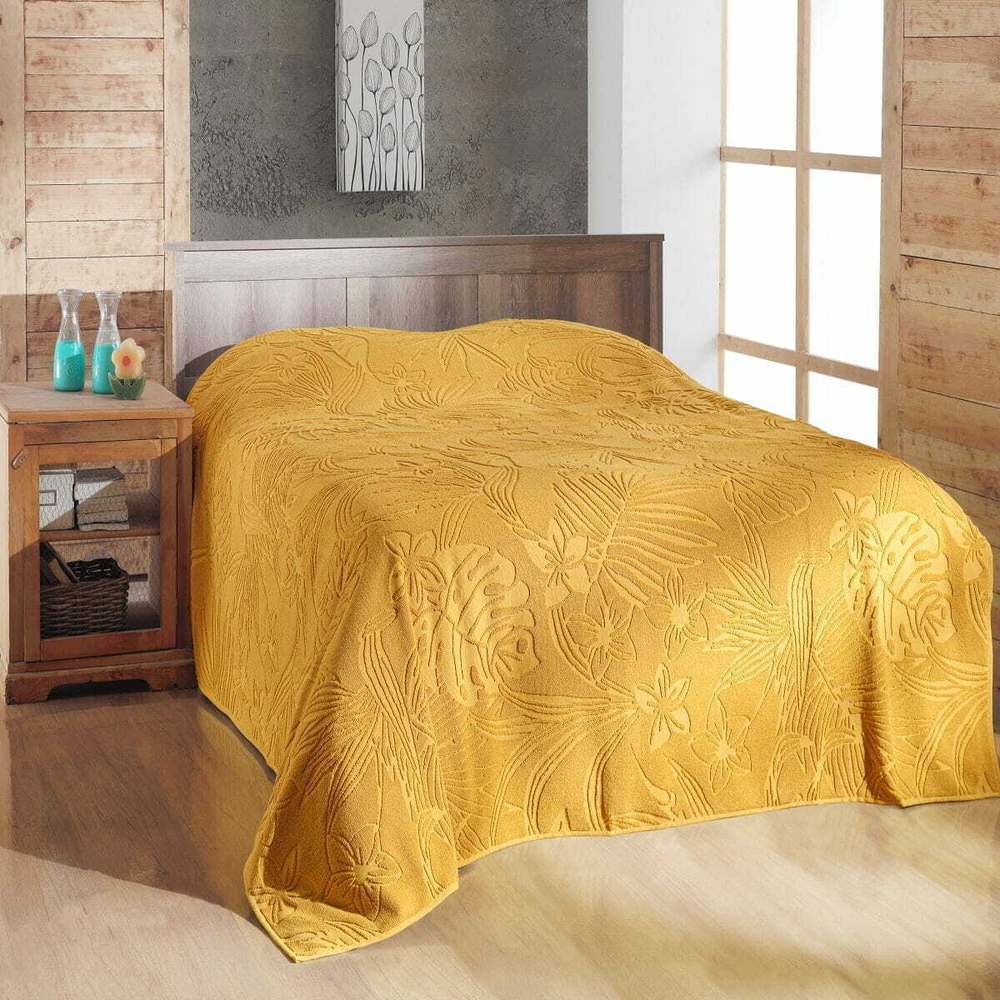 Покрывало 160x220 Arya home Botanical Garden желтый
