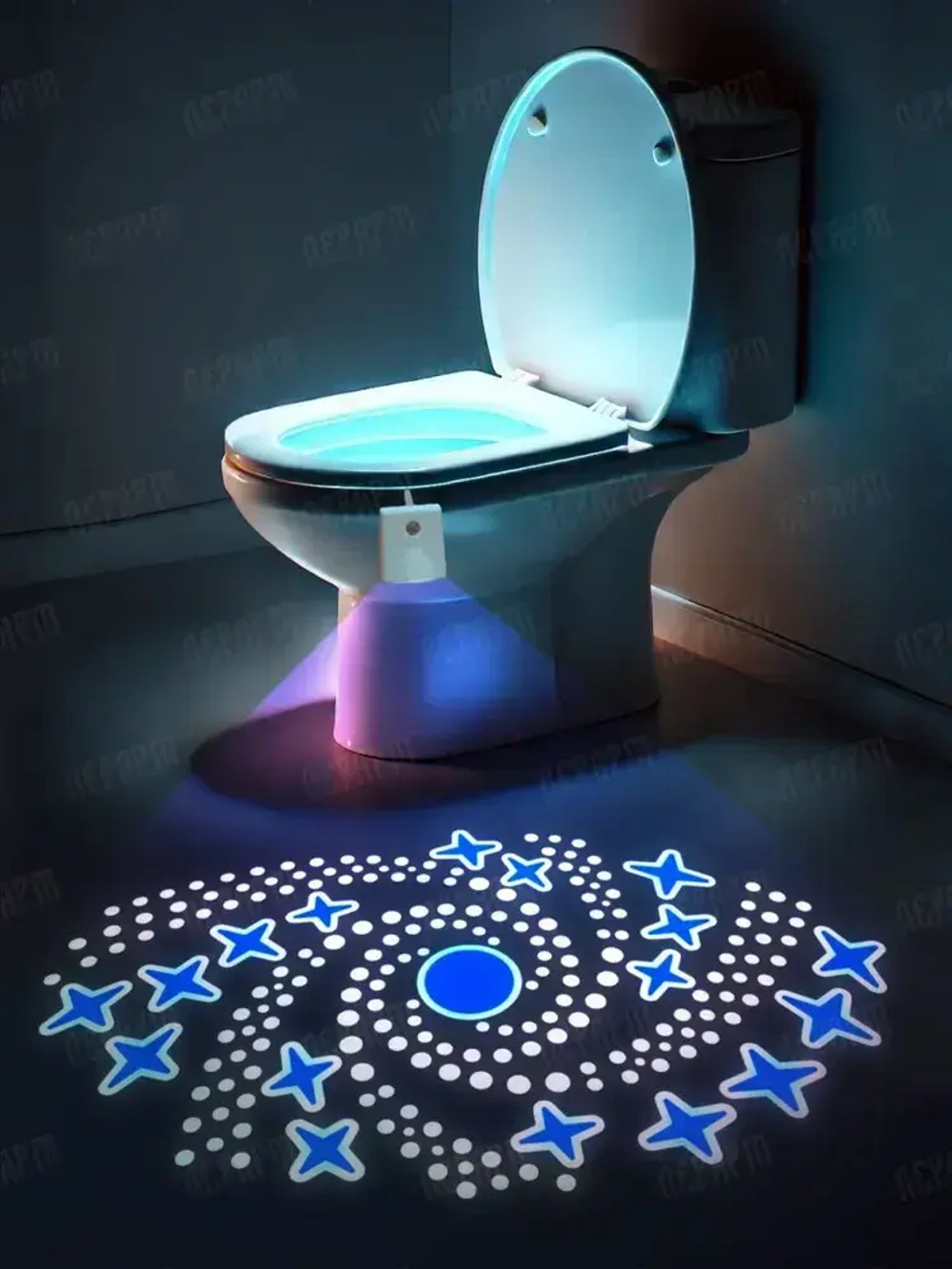 Подсветка для унитаза с датчиком движения / Ночник для туалета / ЛерАрт