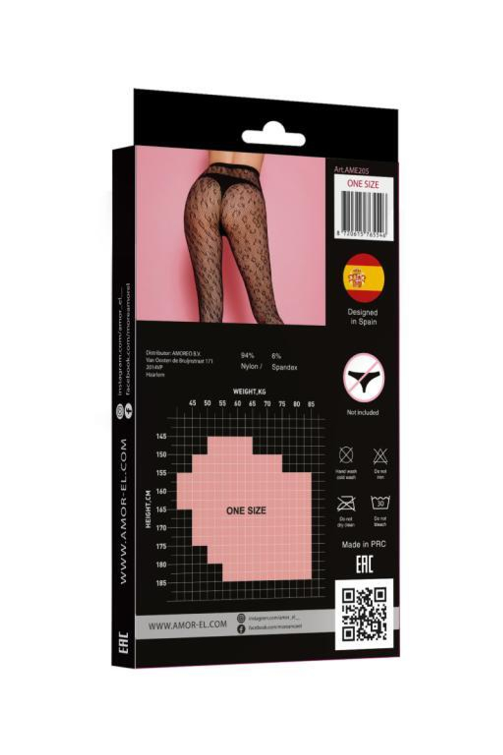 Колготы c леопардовым рисунком (Размер: S-M-L) (Цвет: черный)