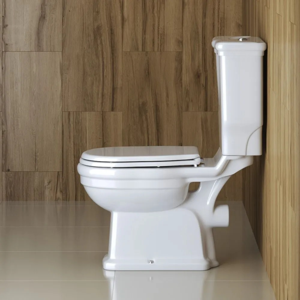 Унитаз компакт безободковый с сиденьем P-trap BelBagno BOHEME BB115CPR + BB115T