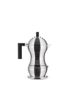 Alessi - Алюминиевая турка кофеварка  Pulcina под давлением на 1 чашку. черный / артикул   MDL02/1 B  / GTIN 8003299388127