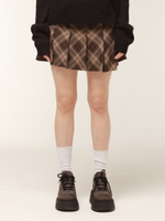 Юбка Brown Plaid Pleated Mini Skirt