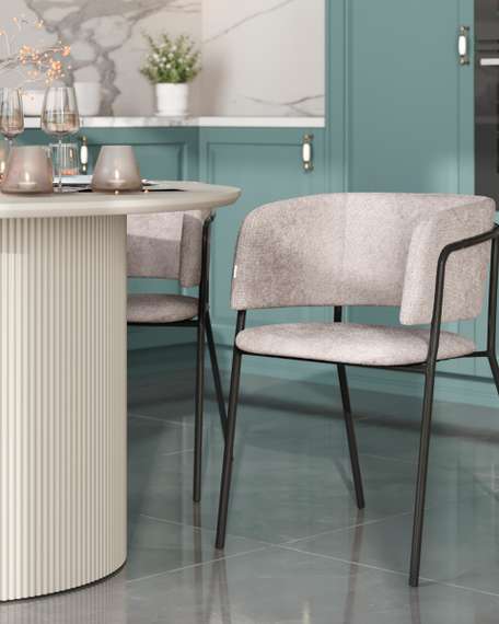 Кресло Нэлли New буклированный велюр серый