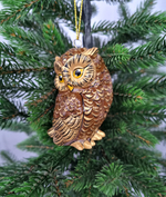 Сова ёлочная игрушка из фарфора