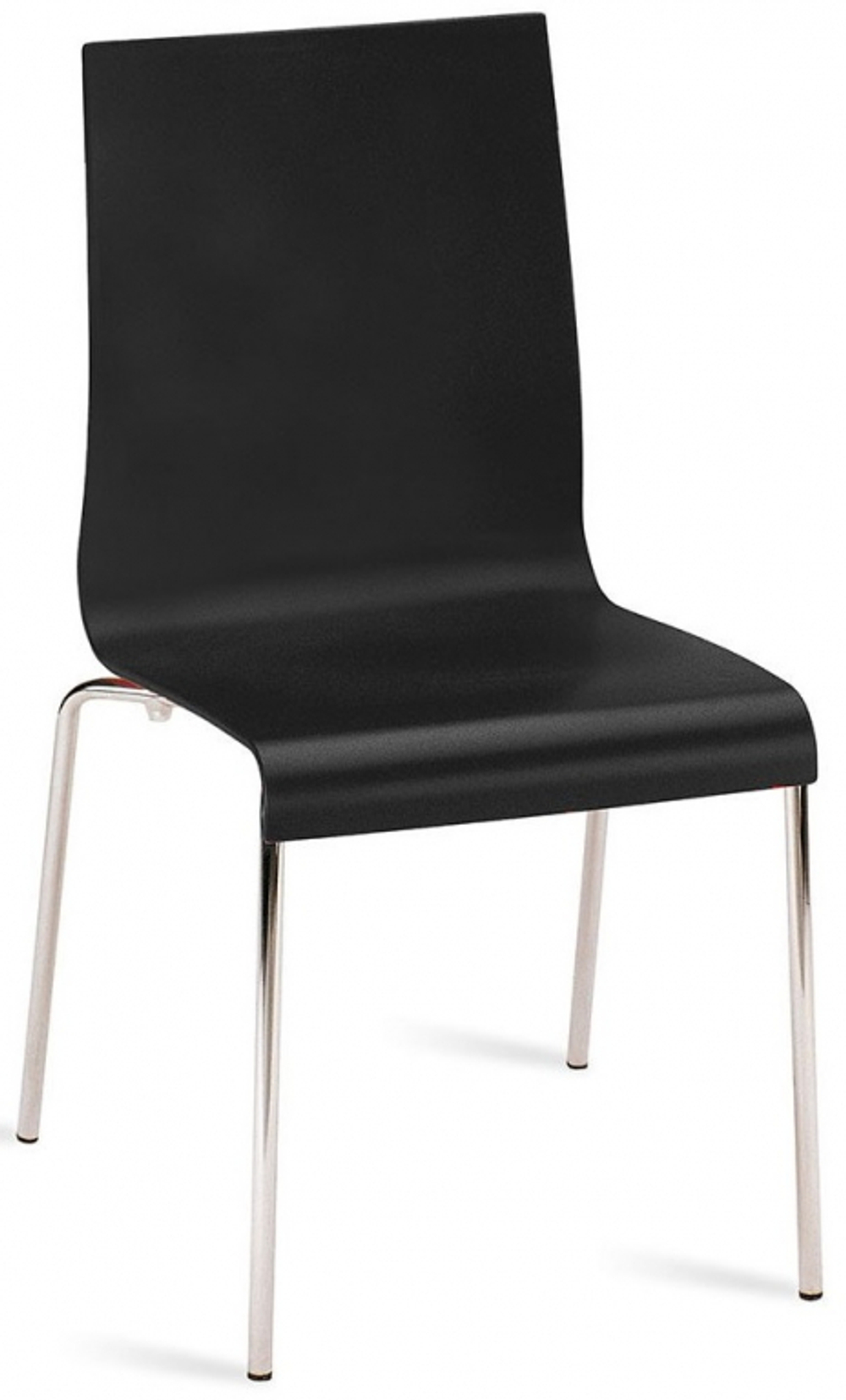 Стул пластиковый Papatya Icon-S, хромированный, антрацит