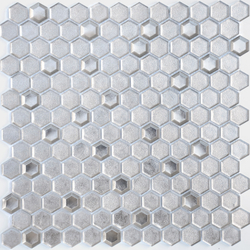 Мозаика LeeDo: Alchimia - Argento grani hexagon 30х30x0,6 см (чип 23x13x6 мм)